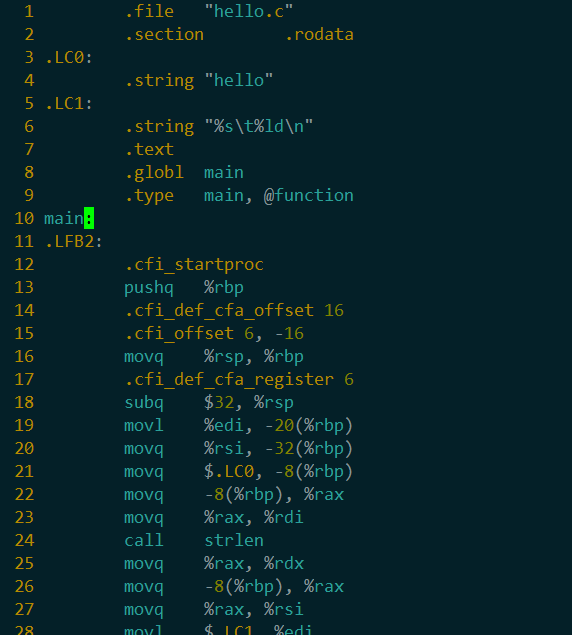 查看C程序汇编代码