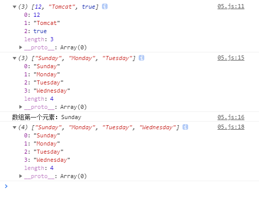 javascript数组创建和使用实例