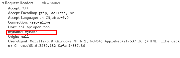 XHR设置头部效果图