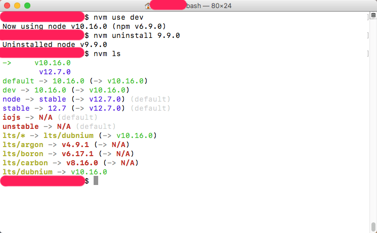 nvm卸载指定版本的node