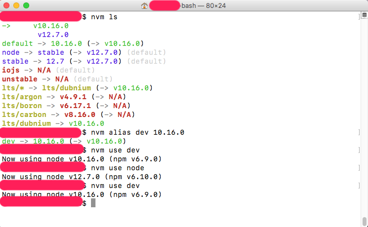 nvm自定义版本别名
