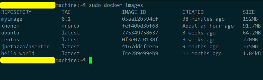 查看docker镜像
