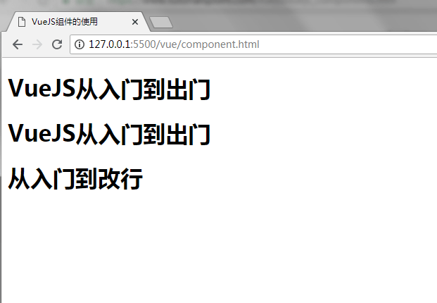 VueJS动态组件显示效果