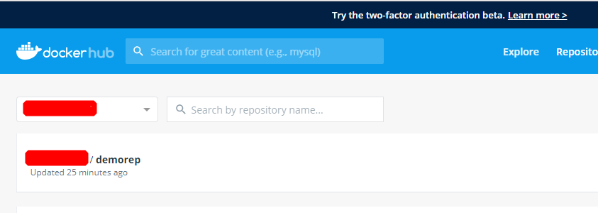 登录docker hub个人仓库中心