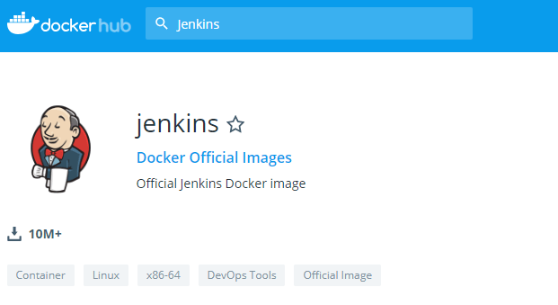 docker hub查找jenkins