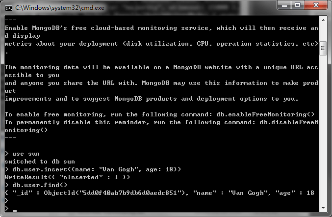 启动mongodb服务并登录使用