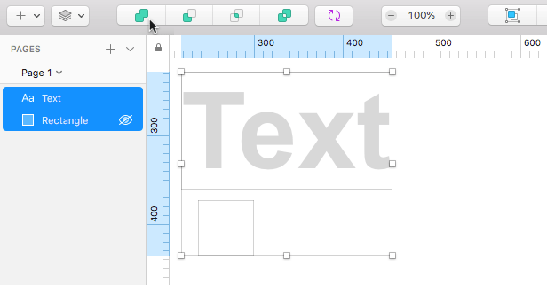 合并文本和隐藏矩形