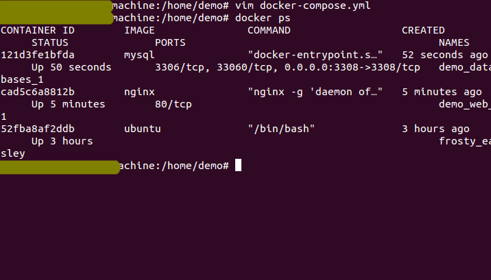 docker compose运行的容器