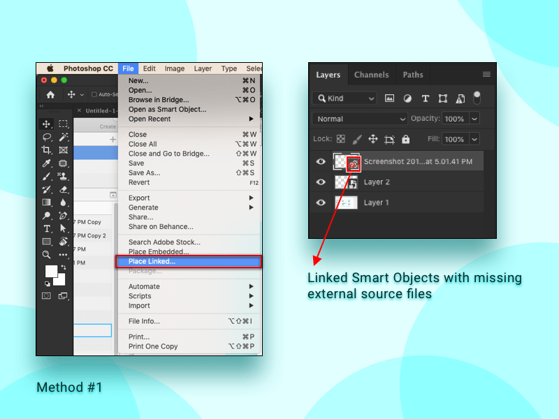 添加链接智能对象的方法