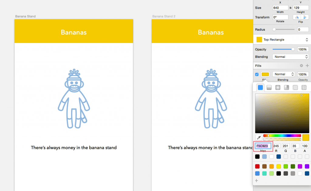 更改矩形颜色为黄色