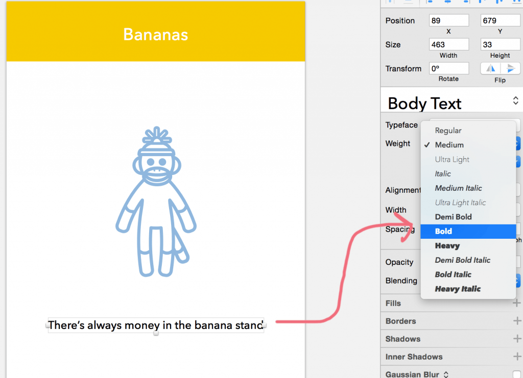 将文本样式更改为粗体