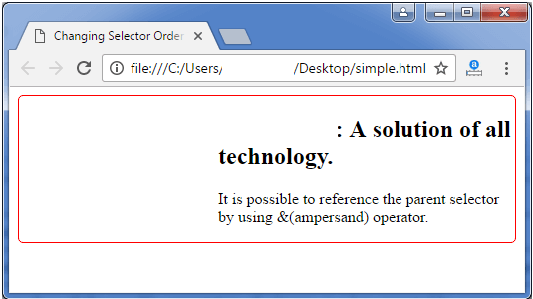 Less更改选择器顺序父选择器3