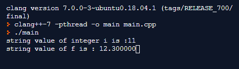 C ++ int转换为字符串
