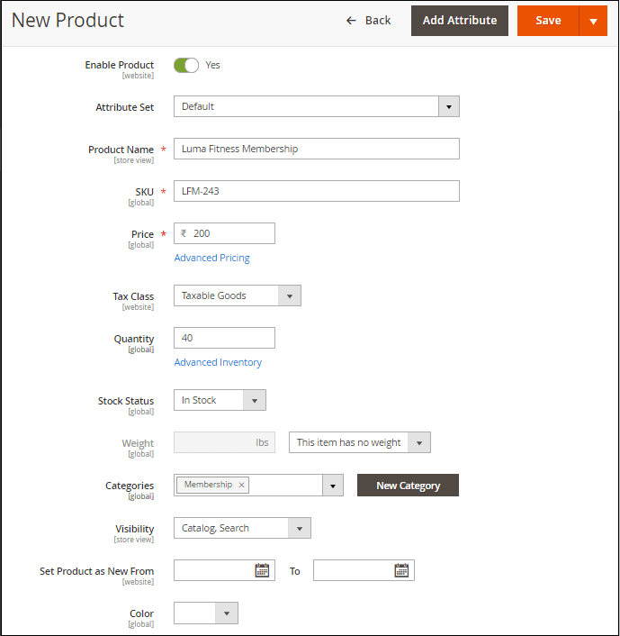 如何在Magento 2中创建产品
