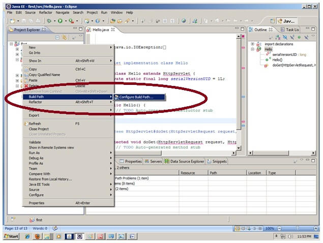 在Eclipse IDE中创建Servlet