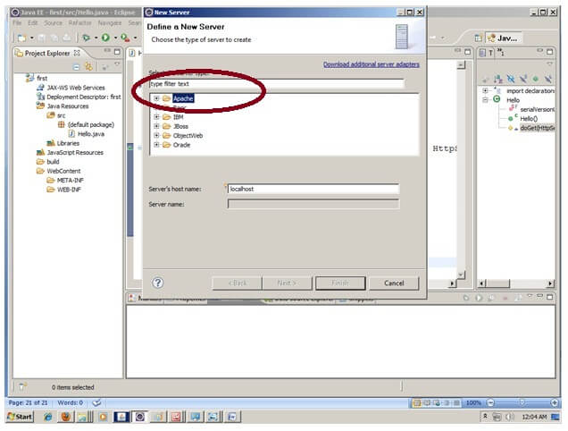 在Eclipse IDE中创建Servlet