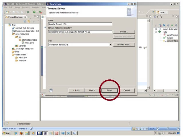 在Eclipse IDE中创建Servlet