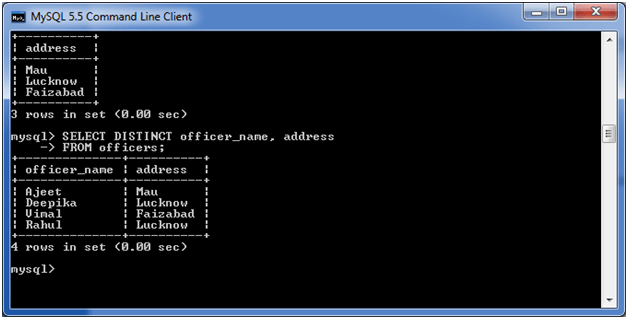 MySQL distinct语句3