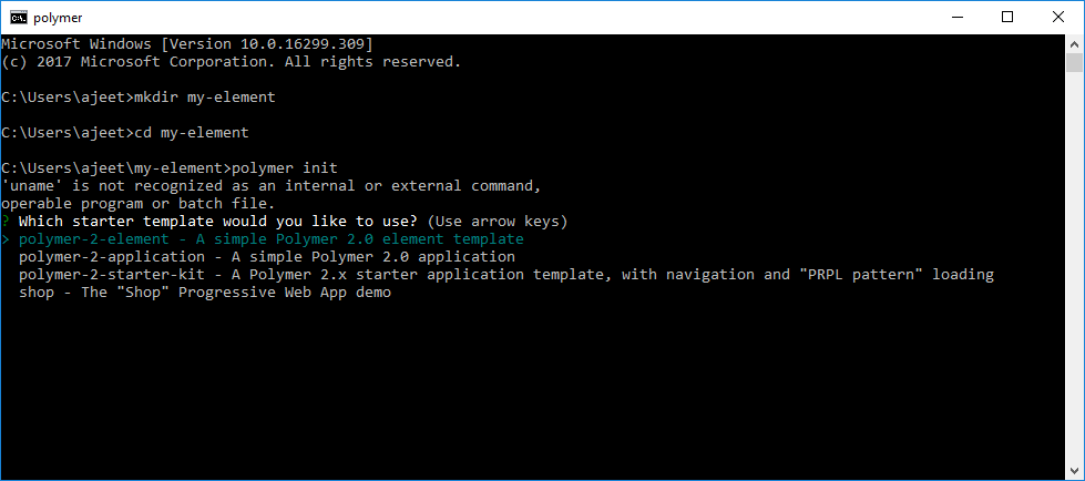 Polymerjs创建一个元素项目1