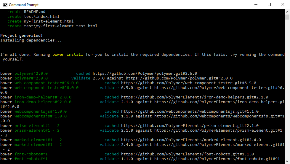 Polymerjs创建一个元素项目5