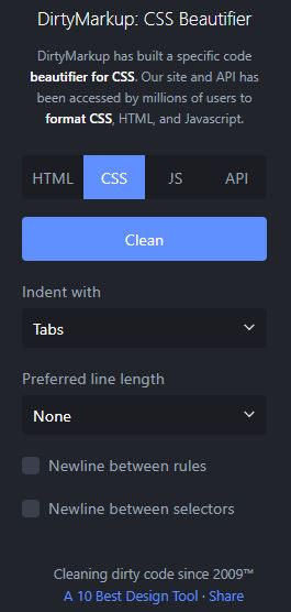 10种用于格式化和优化CSS文件的最佳工具11