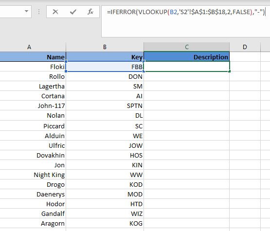 电子表格中的VLOOKUP进行数据整理4