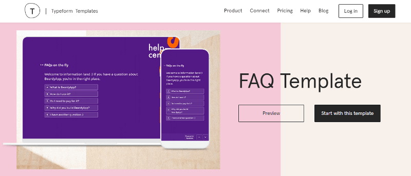 TypeForm：常见问题解答模板