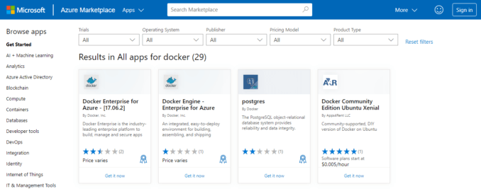Azure市场Docker