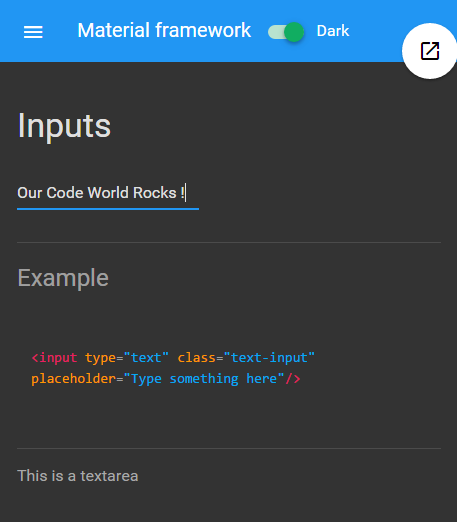 Material framework