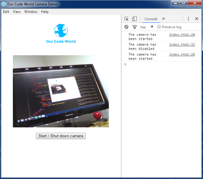 Electron中的Webcamerajs