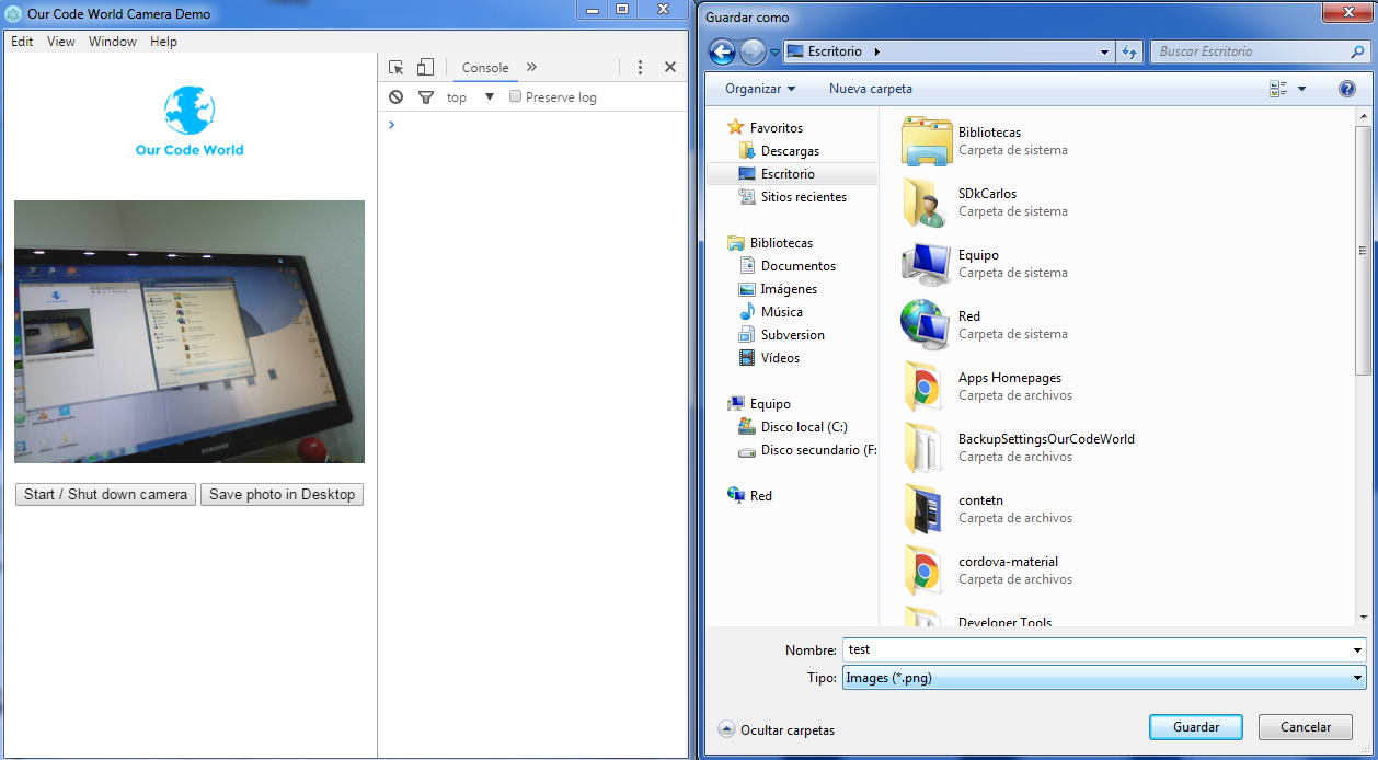 如何将相机与Electron Framework一起使用(创建快照)并将图像保存在系统上1
