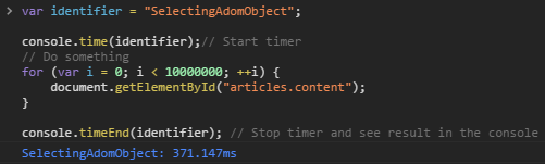 Chrome console.time和console.timeEnd