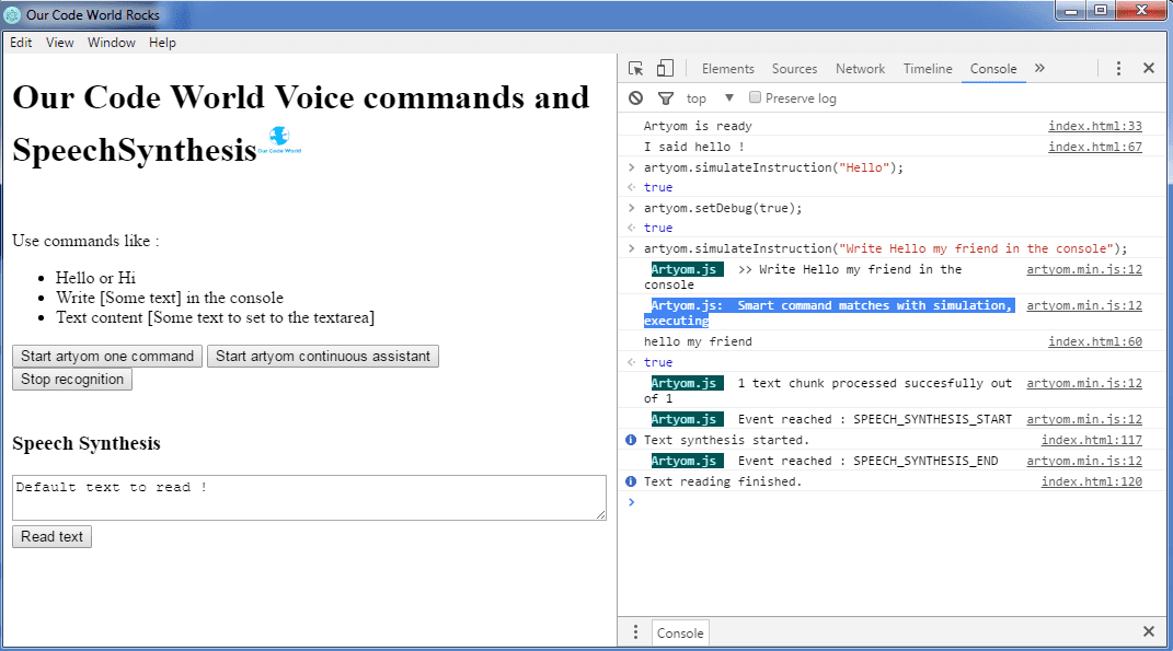 Electron框架语音命令