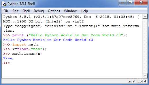 空闲Python hello世界