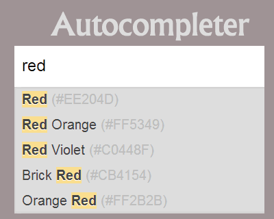 jQuery Autocompleter演示