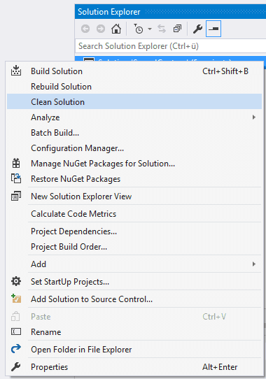 清洁解决方案并构建