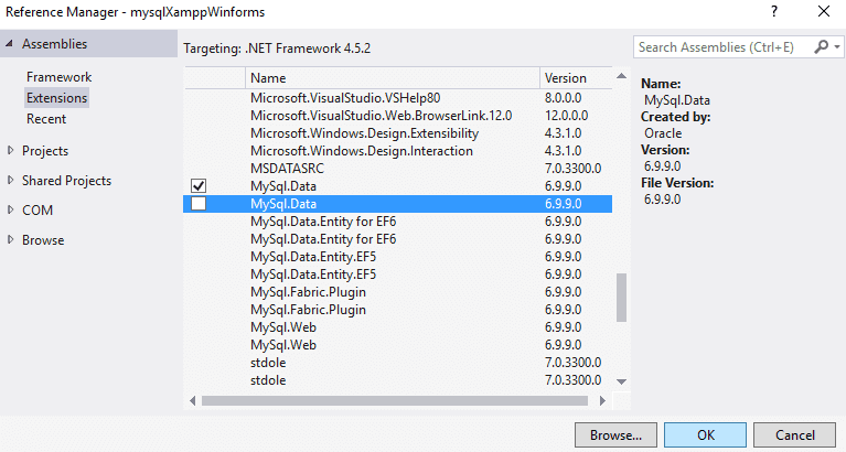 MySQL数据.net C＃参考
