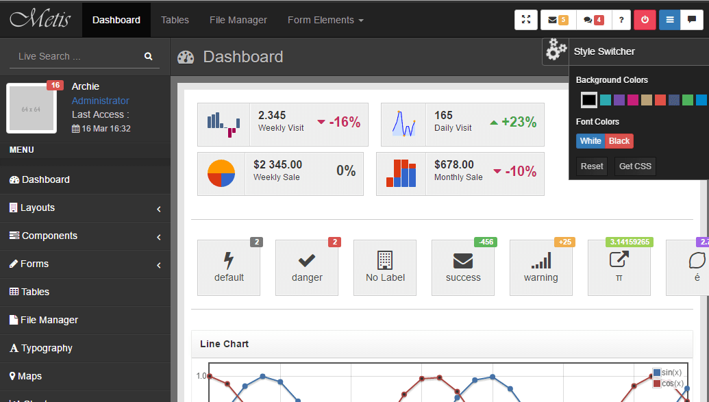 20+最佳免费Bootstrap管理模板集锦2
