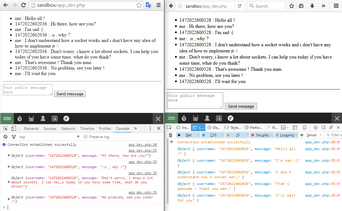 实时聊天symfony 3