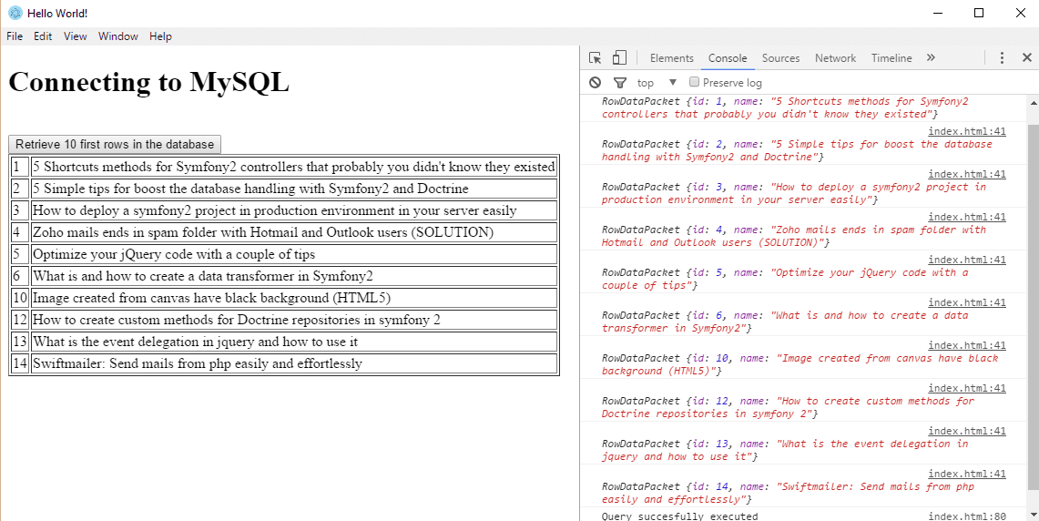 MySQL Electron连接
