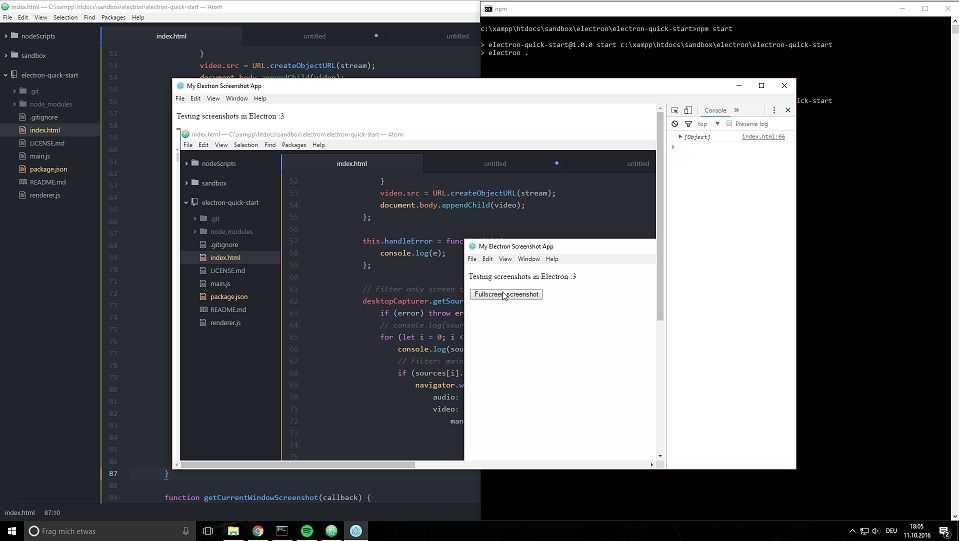Electron全屏截图
