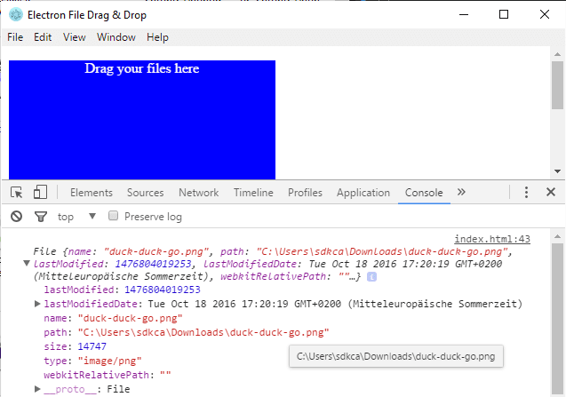 Electron拖放系统中的文件