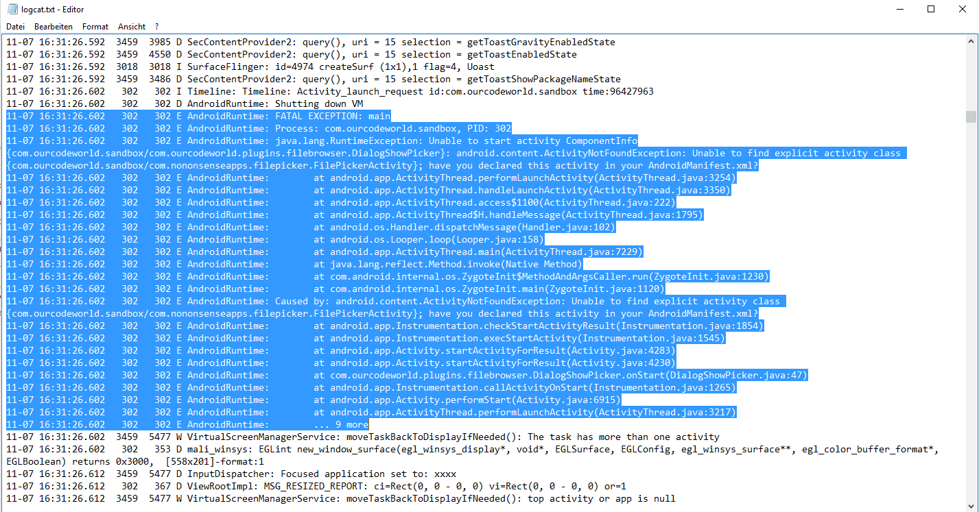 输出logcat android