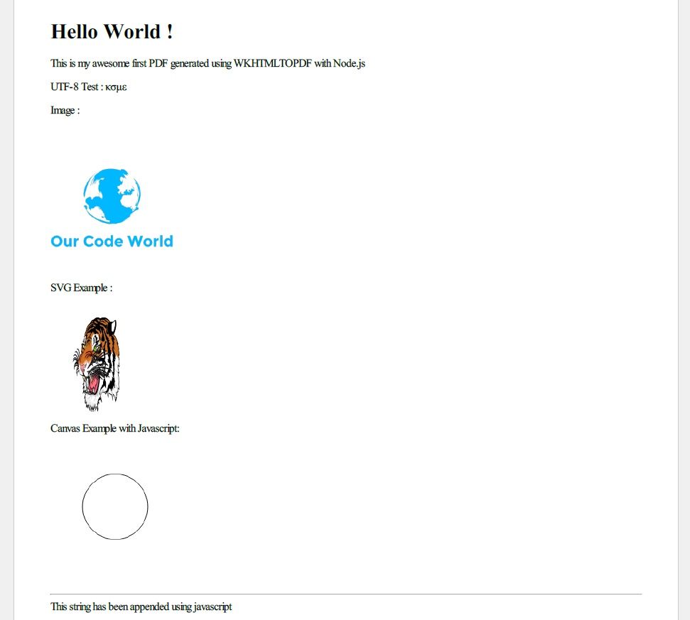 Node.js wkhtmltopdf pdf示例
