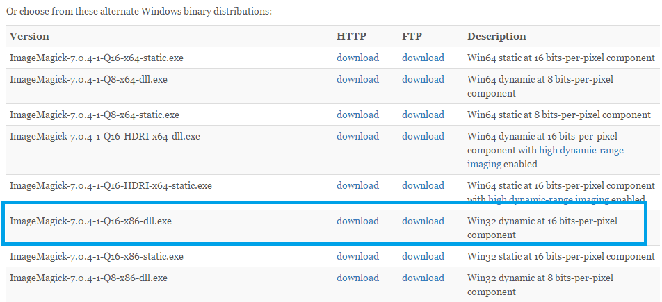 下载Imagick安装程序Windows
