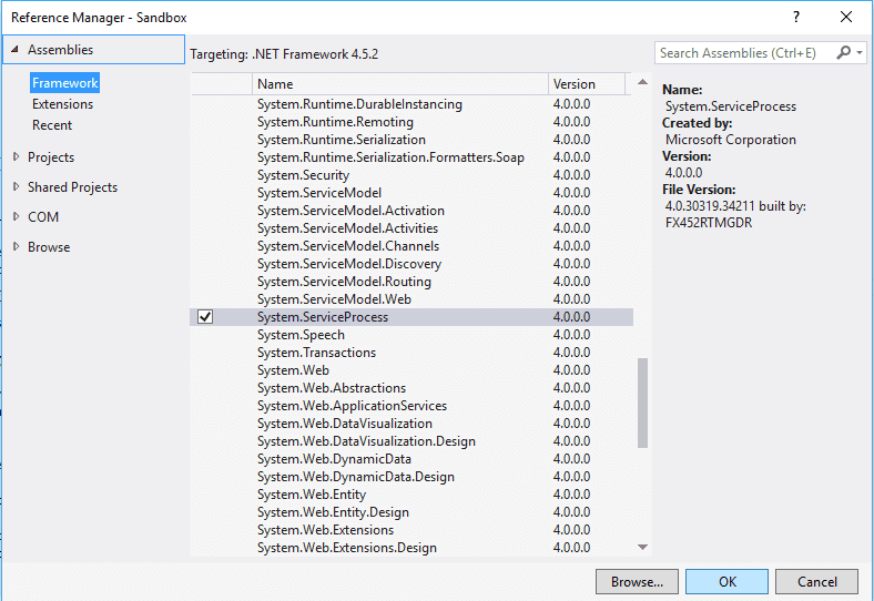 导入ServiceProcess.dll