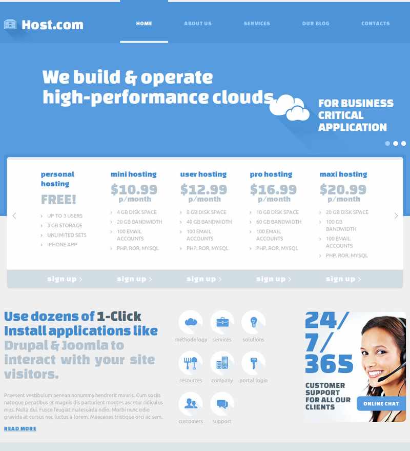 Host.com Joomla虚拟主机高级模板