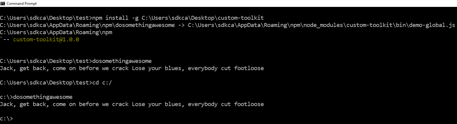 全局模块安装NPM示例