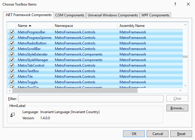 MetroFrameworks UI控件