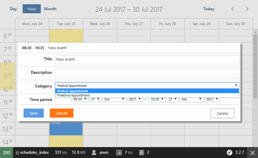 从存储库内部选择调度程序数据